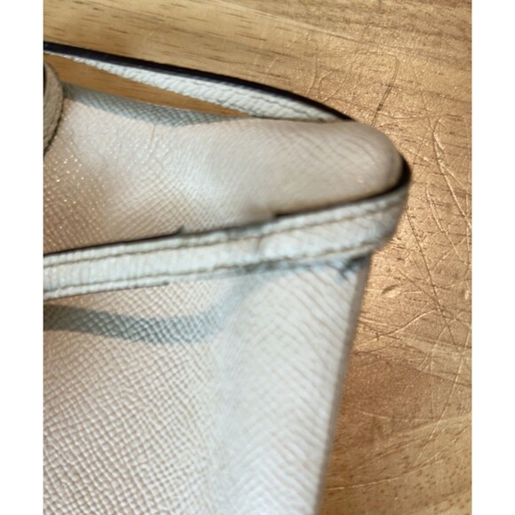 Coach Pebbled Leather Zipper Wristlet Wallet F58032 Clutch Cream - Picture 3 of 7